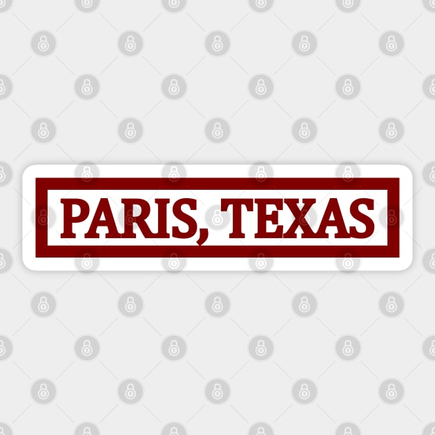 Paris, Texas Sticker by Solenoid Apparel